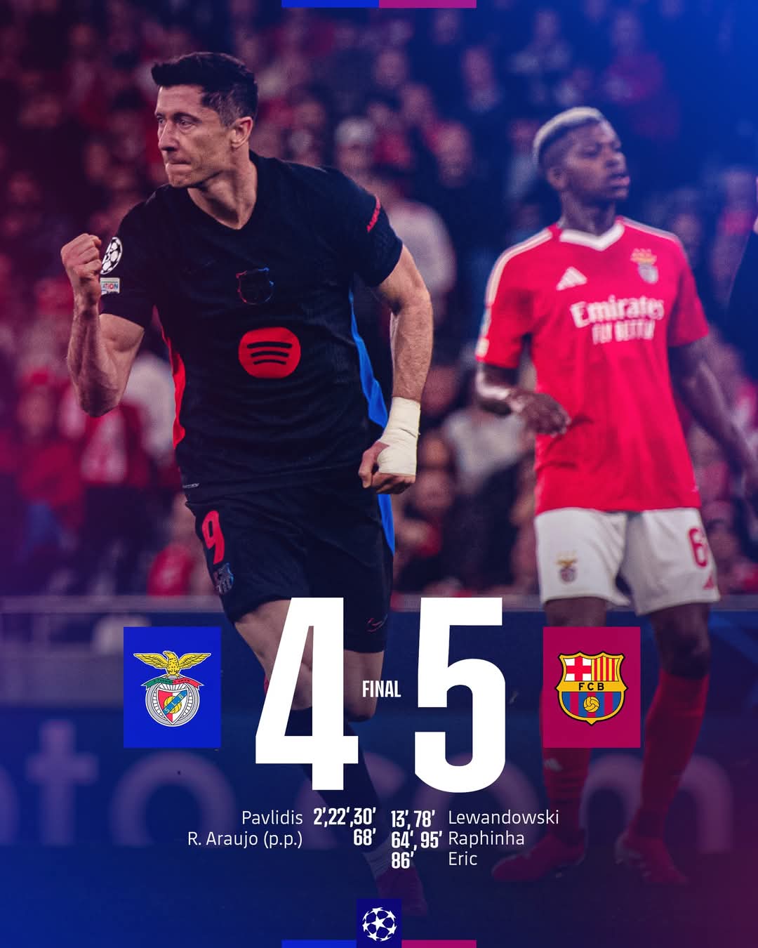 ريمونتادا برشلونة على بنفيكا&nbsp;