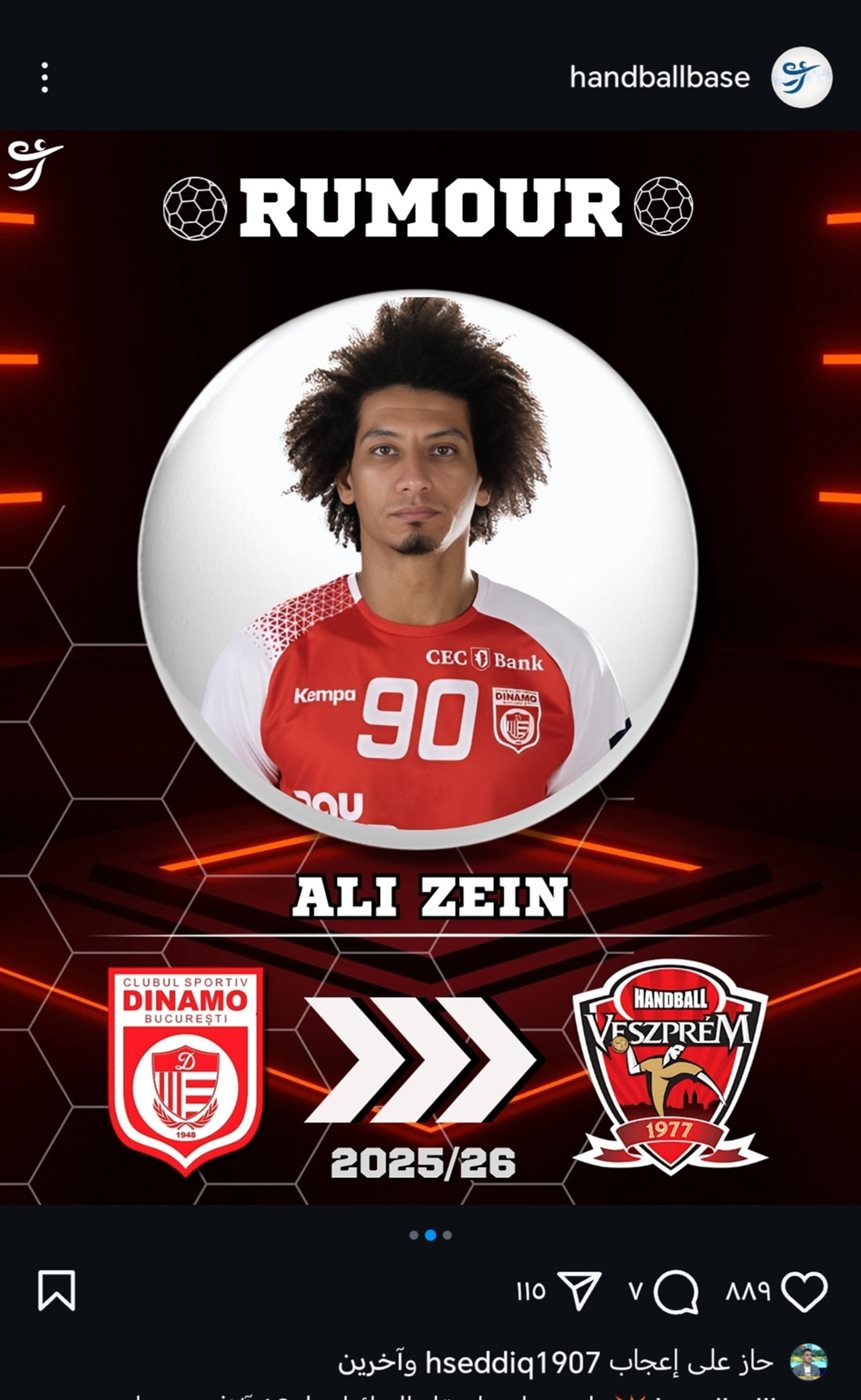 علي زين لاعب اليد