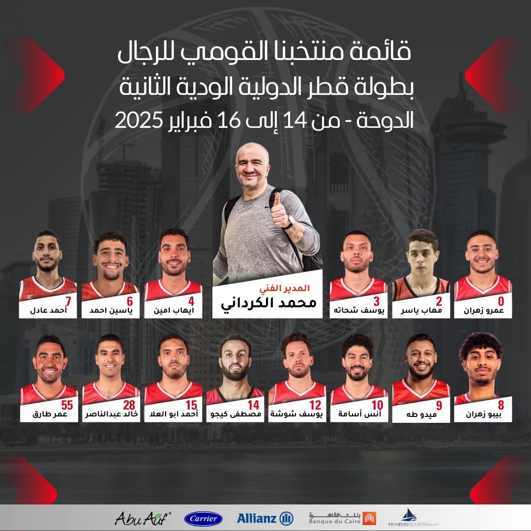 قائمة منتخب مصر لكرة السلة&nbsp;