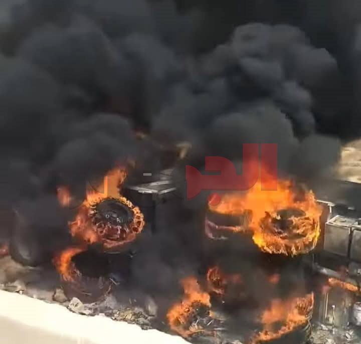 حريق طريق بني سويف