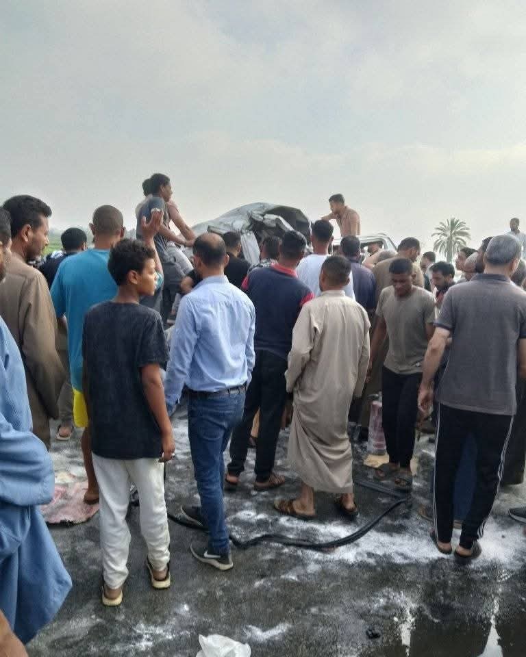 صور من الحادث المروع على الطريق الإقليمي بالمنوفية