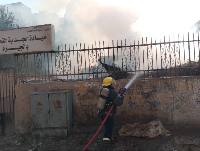 حريق بجوار مستشفى الصدر بالعمرانية&nbsp;