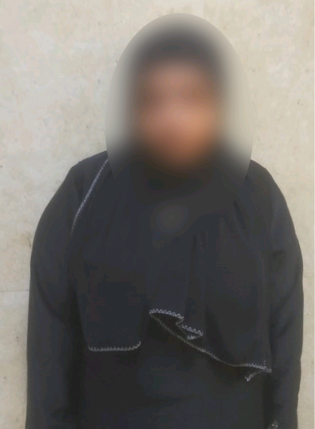 المتهمة عقب ضبطها&nbsp;