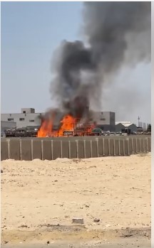 حريق مصنع قطع غيار سيارات بأكتوبر&nbsp;