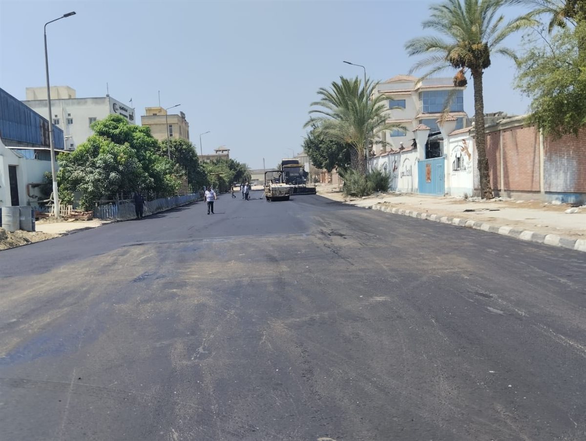 رصف طرق مدينة دمياط الجديدة