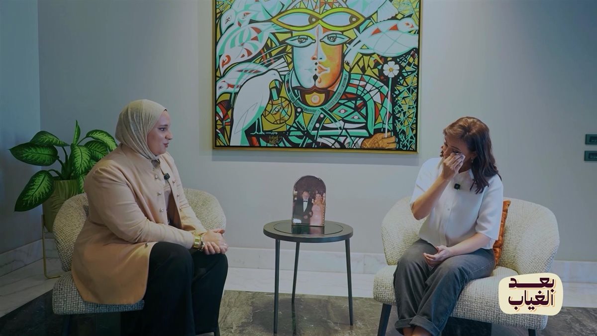 <strong>ريهام عبد الغفور أثناء تسجيل الحلقة</strong>
