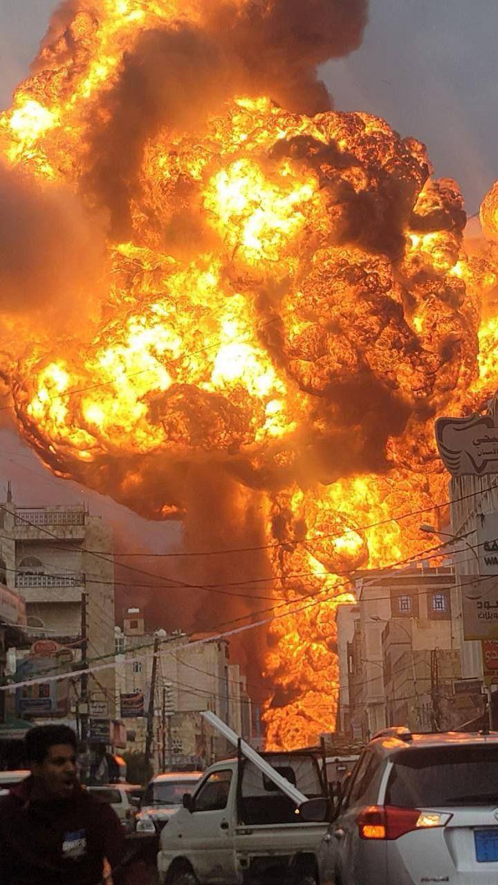 حريق هائل في محطة غاز غرب صنعاء&nbsp;