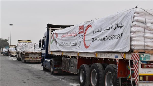 <strong>زاد العزة الـ 23 تواصل دخولها لغزة عبر معبر كرم أبو سالم</strong>