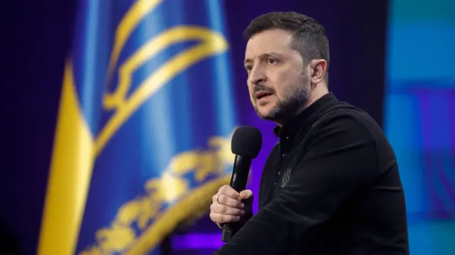 <strong>الرئيس الأوكراني فولوديمير زيلينسكي</strong>