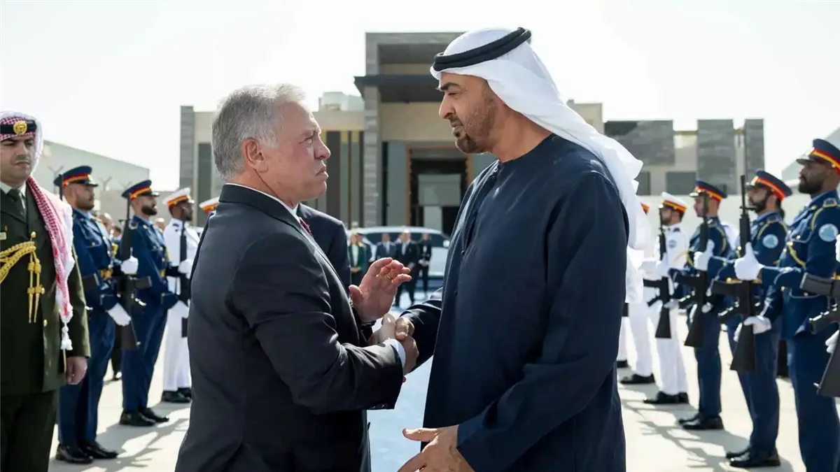 <strong>رئيس دولة الإمارات الشيخ محمد بن زايد آل نهيان، مع العاهل الأردني الملك عبد الله الثاني</strong>