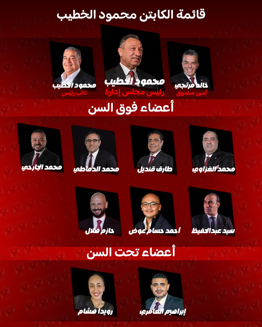 قائمة الخطيب في انتخابات الأهلي&nbsp;