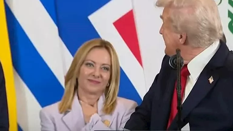 الرئيس الأمريكي مع رئيسة وزراء إيطاليا