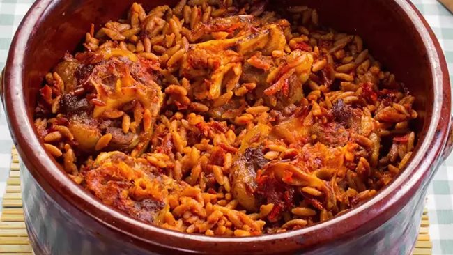 طاجن لسان العصفور بالكبدة