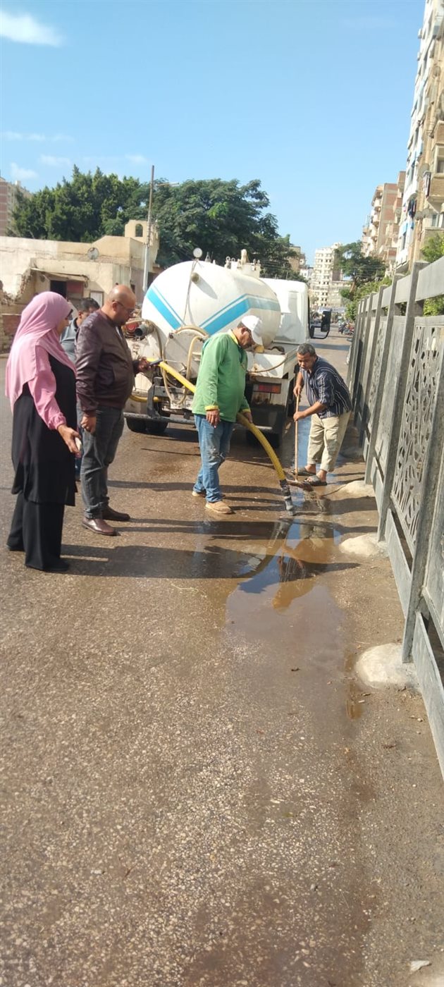 صور من متابعة شفط مياه الأمطار