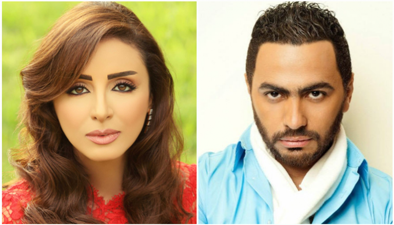 <strong>تامر حسني وأنغام</strong>