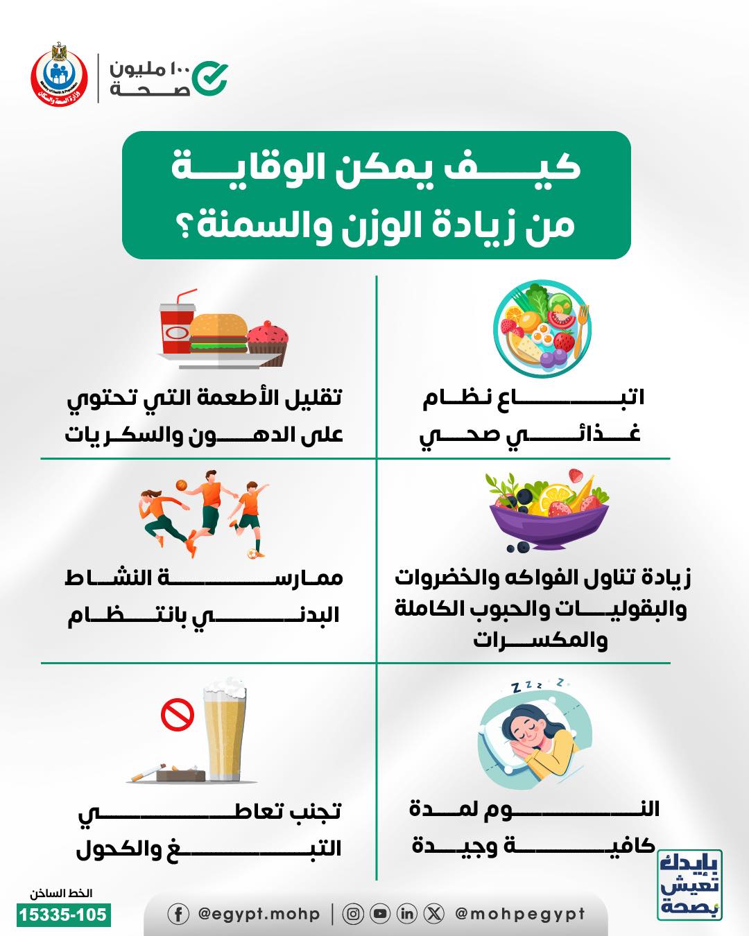 <strong>آليات الوقاية من زيادة الوزن والسمنة </strong>