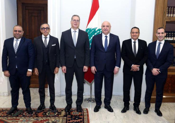 الرئيس اللبناني يستقبل المهندس كريم بدوى