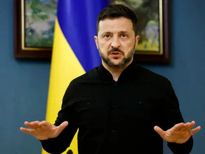 <strong>الرئيس الأوكراني فولوديمير زيلنسكي</strong>