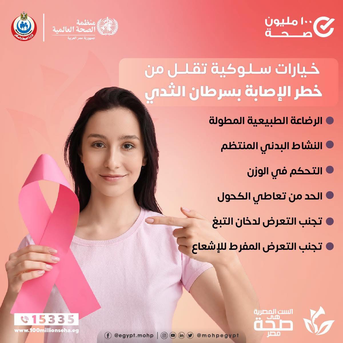 <strong>خيارات سلوكية تقلل من خطر الإصابة بسرطان الثدي</strong>