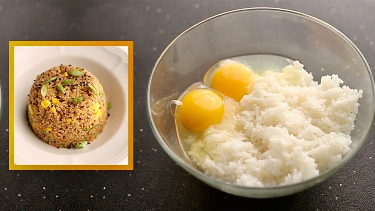 أرز أبيض وبيض