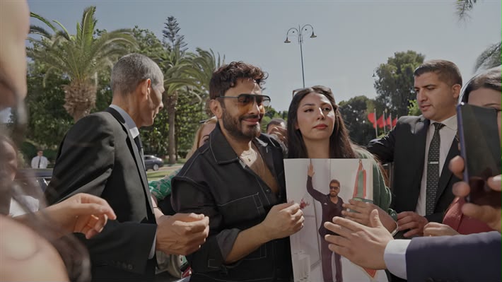 <strong>تامر حسني مع جمهوره بالمغرب</strong>