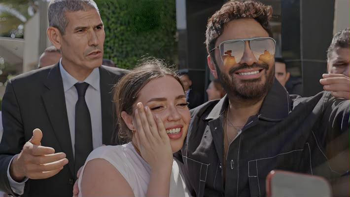 <strong>تامر حسني مع جمهوره بالمغرب</strong>
