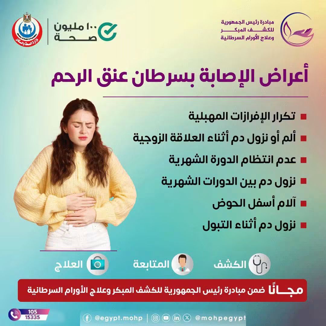 <strong>أعراض سرطان عنق الرحم</strong>