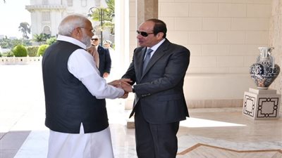 الرئيس السيسي يستقبل رئيس وزراء الهند ناريندرا مودي بقصر الاتحادية