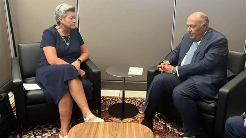 وزير الخارجية والمفوضة الأوروبية لشئون الهجرة