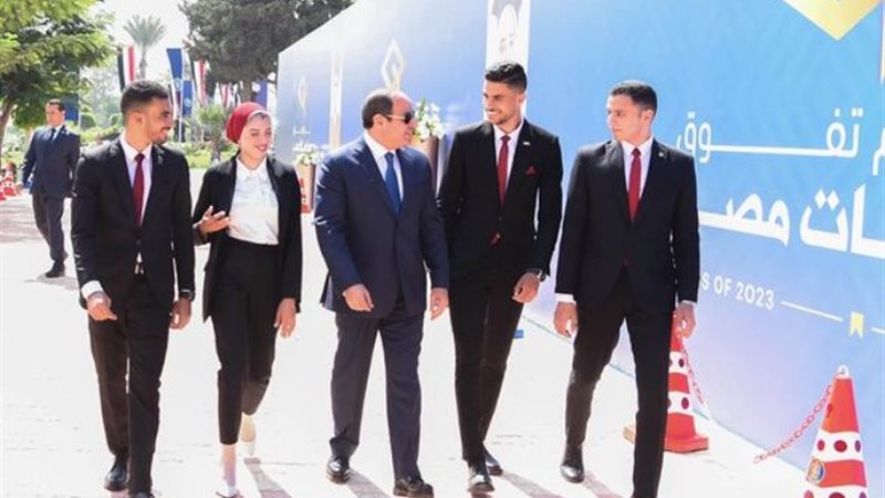 الرئيس عبدالفتاح السيسي خلال الاحتفال بتفوق جامعات مصر