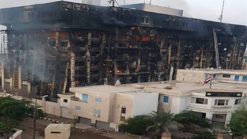 صور حريق مديرية أمن الإسماعيلية