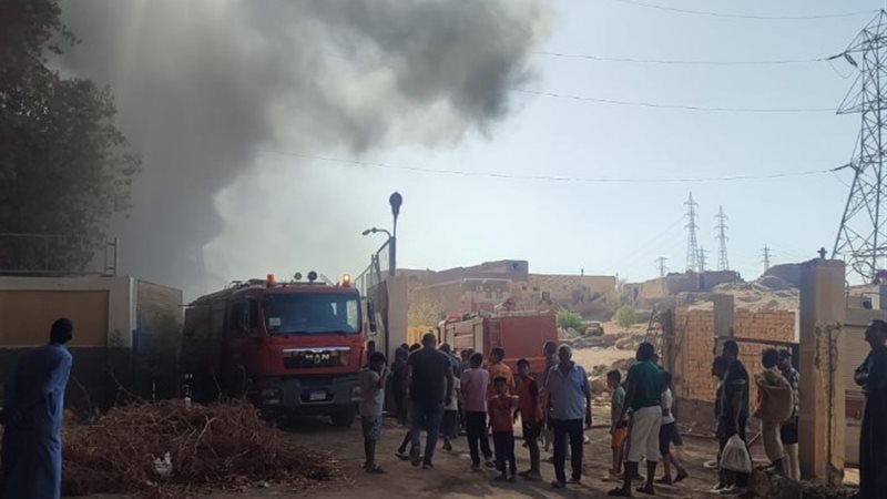 حريق محطة محولات شرق أسوان