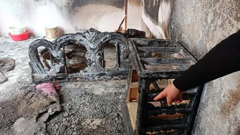 المعمل الجنائي يعاين حريق _ أرشيفية
