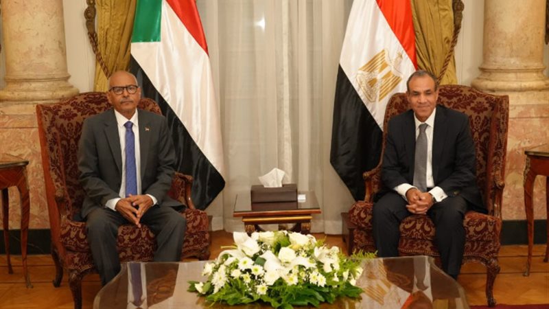 الدكتور بدر عبد العاطي وزير الخارجية ونظيره السوداني