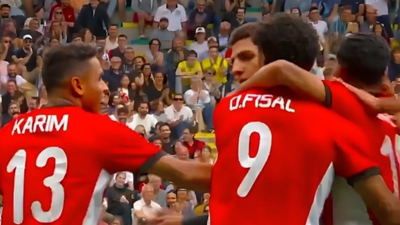 احتفال لاعبي منتخب مصر