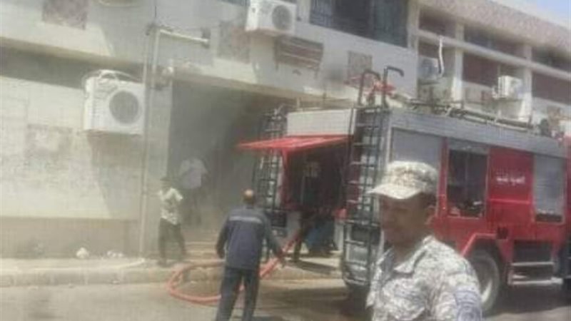 حريق مستشفى السادات العام