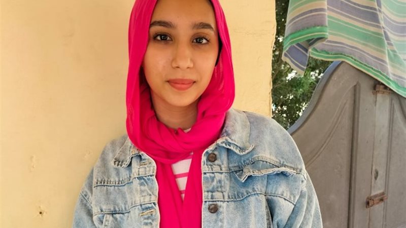 الطالبة تغريد أحمد كركر المقيمة بمحافظة دمياط