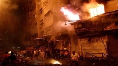 الدفع بـ4 سيارات إطفاء للسيطرة على حريق مخزن كرتون في منطقة الصف