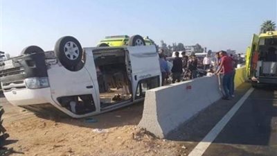 إجراء عاجل من النيابة في حادث انقلاب سيارة أعلى محور الضبعة، تفاصيل