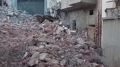 تفاصيل انهيار عقار سكني في شارع سعد زغلول بالجيزة دون إصابات