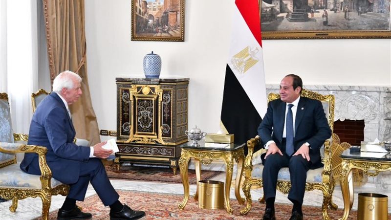 الرئيس عبد الفتاح السيسي خلال لقائه مع جوزيب بوريل