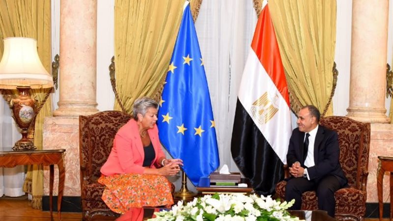 وزير الخارجية والمفوضة الأوروبية للشئون الداخلية