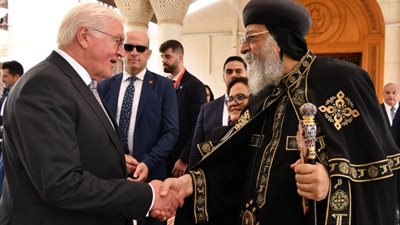 خلال زيارته للقاهرة، جلسة ثنائية مغلقة بين البابا تواضروس والرئيس الألماني