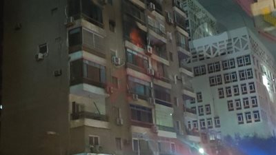 انتداب المعمل الجنائي لمعاينة حريق شقة بجوار وزارة المالية بالقاهرة