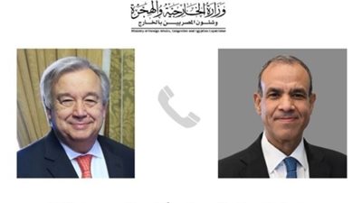 وزير الخارجية يبحث مع الأمين العام للأمم المتحدة وقف إطلاق النار في غزة