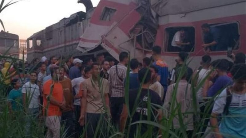 حادث تصادم قطارين بالزقازيق