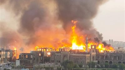 مدير أمن الجيزة يصل موقع حريق مدينة الإنتاج الإعلامي