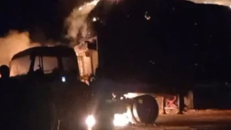 حريق سيارة نقل بالأقصر