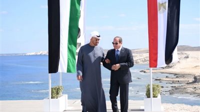 الرئيس السيسي والشيخ محمد بن زايد يشهدان إطلاق مشروع رأس الحكمة ( صور )