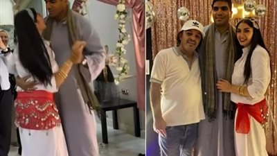 على الطريقة الصعيدية، مريم ابنة علاء مرسي تحتفل بحنتها بالجلابية البلدي